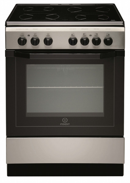 Indesit I6V6C1A (X)/FR Freistehend Ceramic hob A Schwarz, Edelstahl Küchenherd