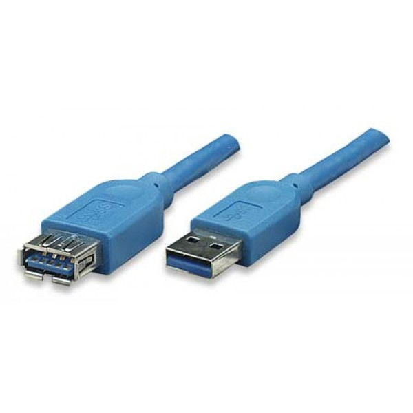 Techly 2.0m USB 3.0 A M/F 2м USB A USB A Синий