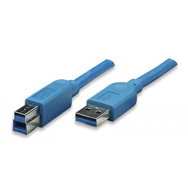 Techly USB 3.0 Cable A Male / B Male 0.5 m Blue ICOC U3-AB-005-BL
