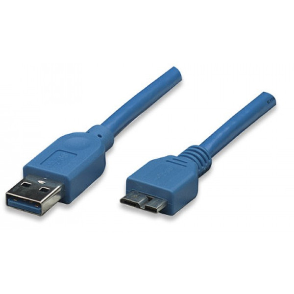 Techly 0.5m USB 3.0 A-Micro B M/M 0.5m USB A Micro-USB B Blau