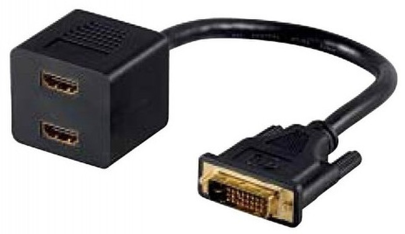 Techly 0.3m DVI-D Dual Link - 2x HDMI M/F 0.3м DVI-D 2 x HDMI Черный
