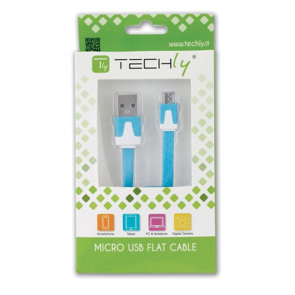 Techly 1m USB A/MicroUSB B 1m USB A Micro-USB B Blau