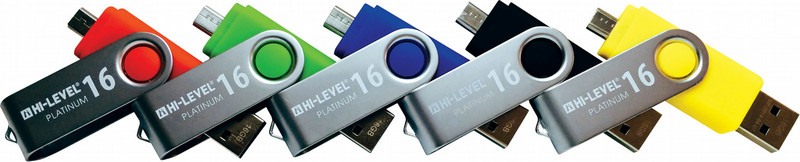 Hi-level 16GB OTG 2.0 Smart 16ГБ USB 2.0/Micro-USB Красный USB флеш накопитель