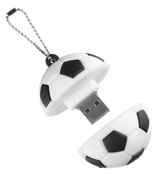 trendz 8GB Football 8GB USB 2.0 Schwarz, Weiß USB-Stick
