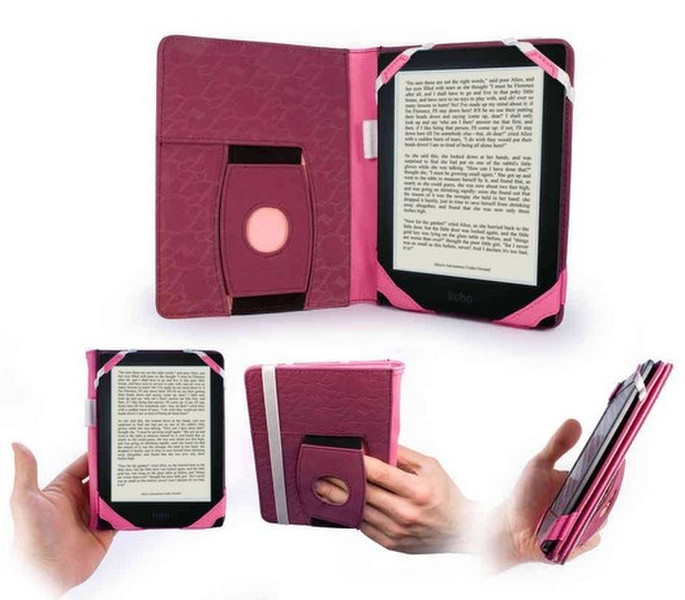 Tuff-Luv H12_20_5055261811396 Blatt Pink E-Book-Reader-Schutzhülle