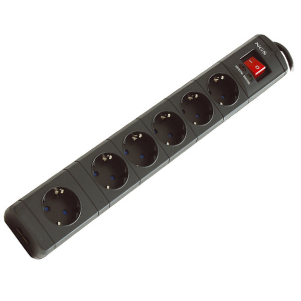 NGS Surge600 6AC outlet(s) 1.85m Black surge protector