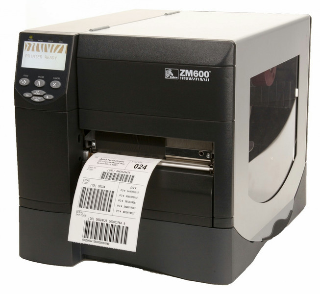 Zebra ZM600 Thermal transfer POS printer 203 x 203DPI Black,Grey