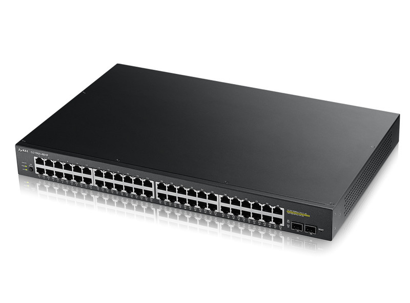 ZyXEL GS1900-48HP gemanaged L2 Gigabit Ethernet (10/100/1000) Energie Über Ethernet (PoE) Unterstützung Schwarz