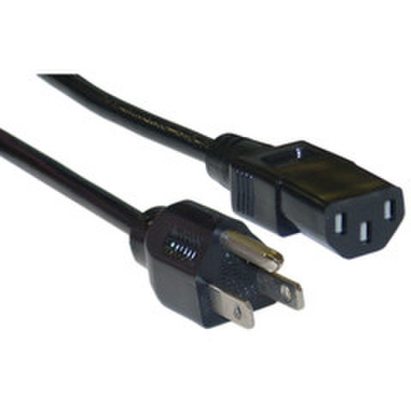 CableWholesale 15-Feet UL / CSA Power Cord NEMA 5-15P C13 coupler Black