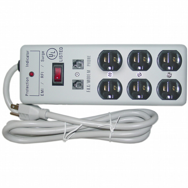 CableWholesale 51W1-08215 6AC outlet(s) 120V 4.57m Grey surge protector