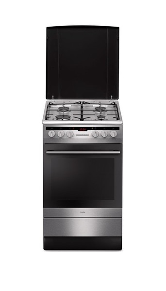 Amica EHM 5764 Xx Freistehend Gas hob Schwarz, Silber