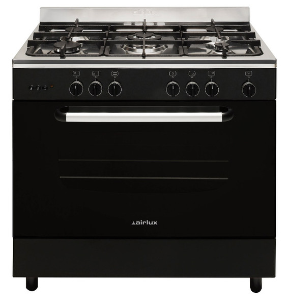 Airlux CC902GTBK Freistehend Gas hob Schwarz, Edelstahl Küchenherd