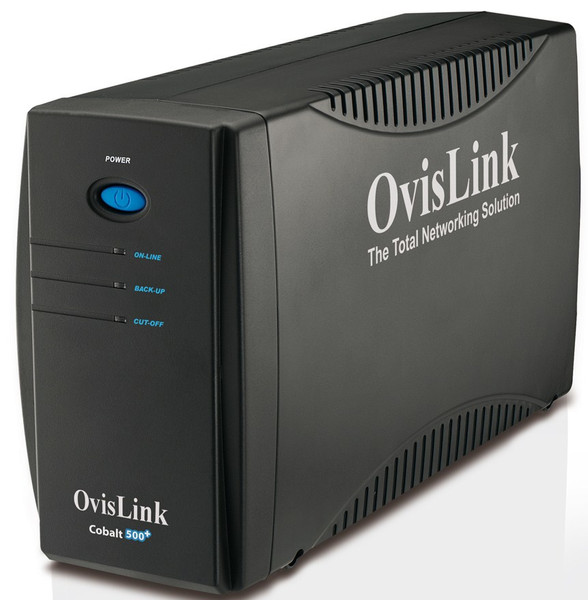 OvisLink Cobalt 500+ Интерактивная 500ВА 3розетка(и) Компактный Черный источник бесперебойного питания