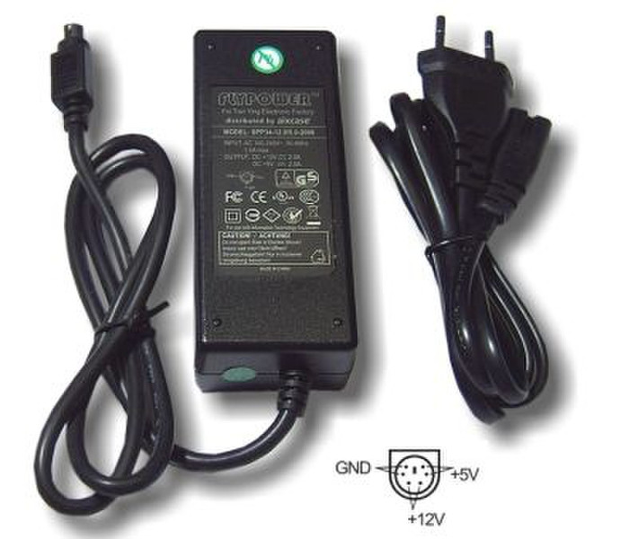 aixcase AIX-PS34-6PIN 34Вт Черный адаптер питания / инвертор