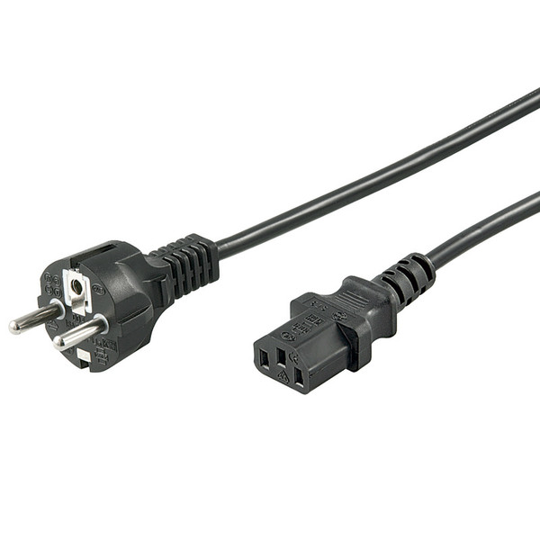 Wentronic CEE 7/7 - C 13 3m CEE7/7 Schuko C13 coupler Black power cable