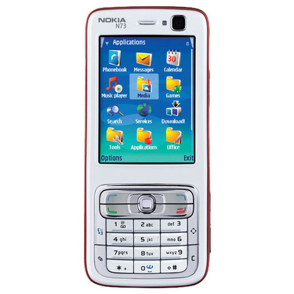 Nokia N73 Красный, Cеребряный смартфон