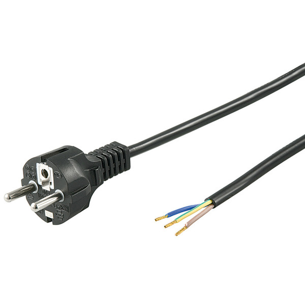 Wentronic 94701 2m CEE7/7 Schuko Black power cable