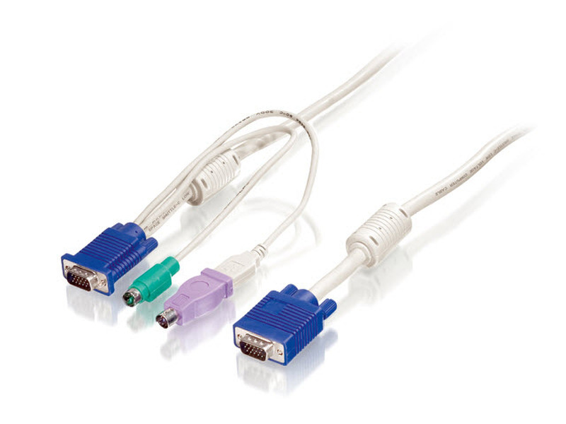 LevelOne ACC-2102 3m Cableset 3m Weiß Tastatur/Video/Maus (KVM)-Kabel