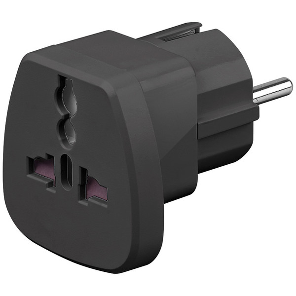 Wentronic 94028 Type F (Schuko) Black power plug adapter