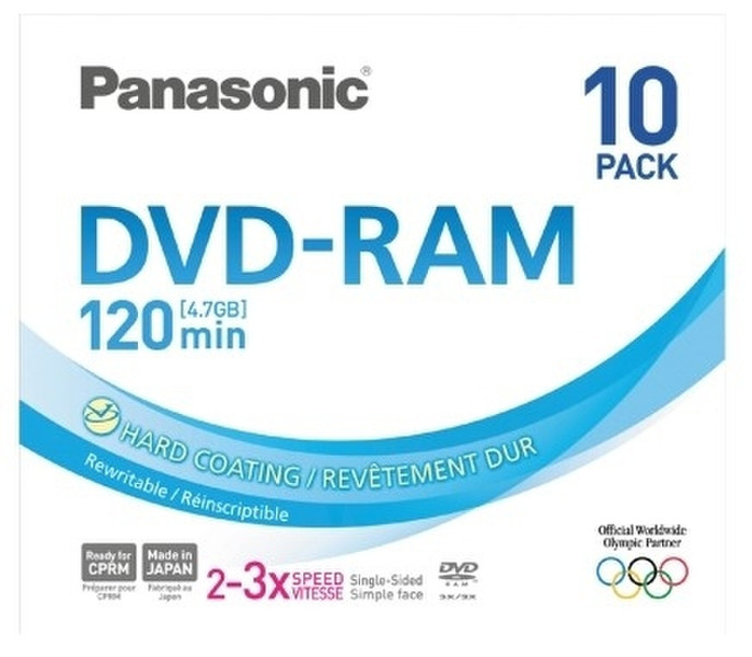 Panasonic 4.7GB 3x DVD-RAM 4.7GB DVD-RAM 10Stück(e)