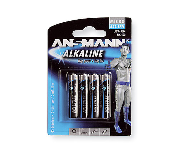 Ansmann Micro (AAA), 900mAh Щелочной 1.5В батарейки