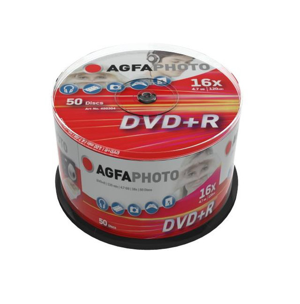AgfaPhoto DVD+R 4.7GB 16x, CakeBox, 50 pcs 4.7GB DVD+R 50pc(s)