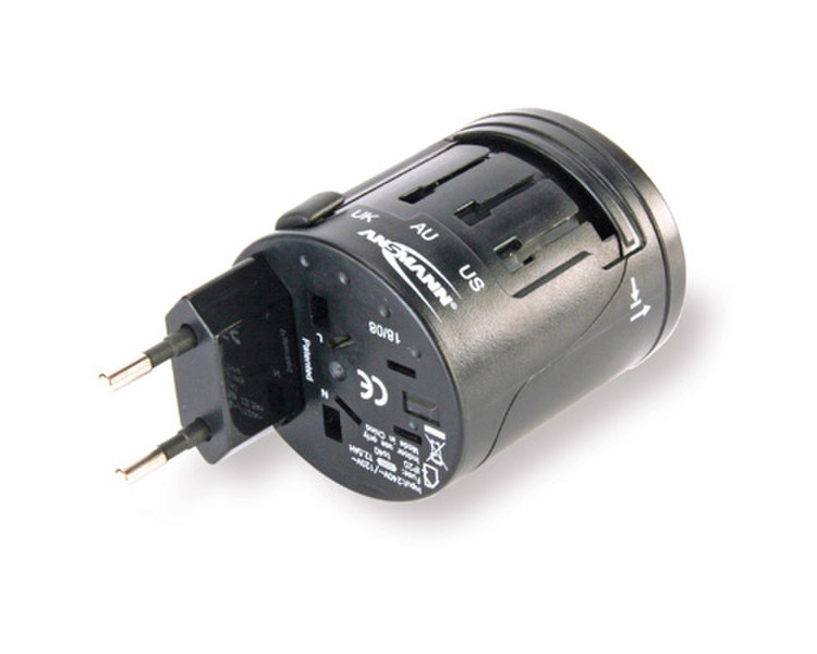 Ansmann All-in-One Travel Adapter Black power adapter/inverter
