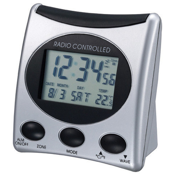 Technoline Radio Controlled Clock Black,Silver