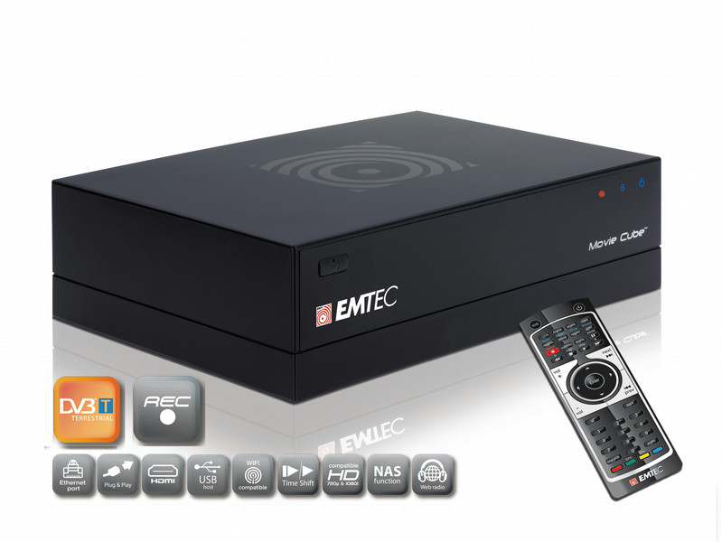 Emtec Movie Cube Q800 WiFi, 500GB Analog,DVB-T USB