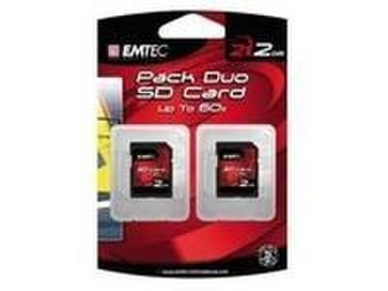 Emtec SD Card 2GB 60X Duo Pack 2ГБ SD карта памяти