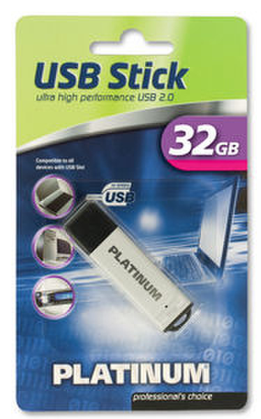 Bestmedia 177461 32ГБ USB 2.0 Черный, Cеребряный USB флеш накопитель