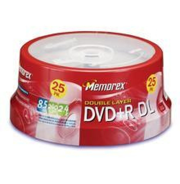 Memorex 2.4x DVD+R Double Layer 25 Pack Spindle 8.5GB DVD+R DL 25pc(s)