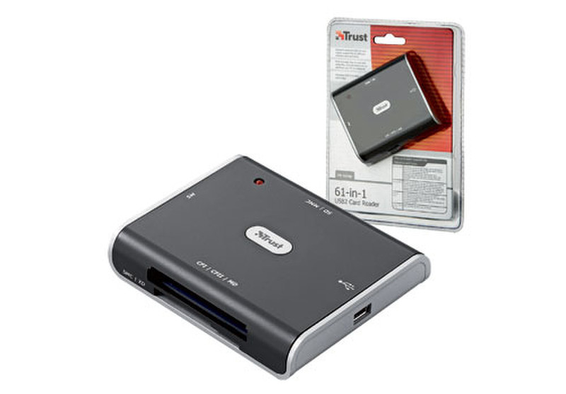 Trust 61-in-1 USB2 Card Reader CR-1610p USB 2.0 Черный устройство для чтения карт флэш-памяти