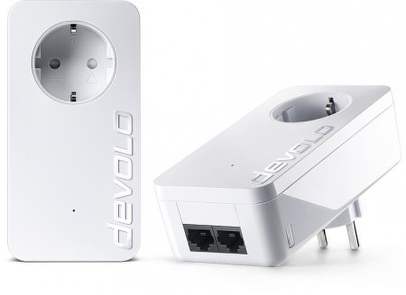 Devolo 9302 500Mbit/s Eingebauter Ethernet-Anschluss Weiß 2Stück(e) PowerLine Netzwerkadapter