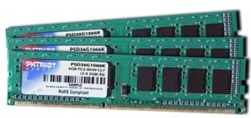 Patriot Memory 6GB DDR3 PC3-8500 DIMM Kit 6ГБ DDR3 1066МГц модуль памяти
