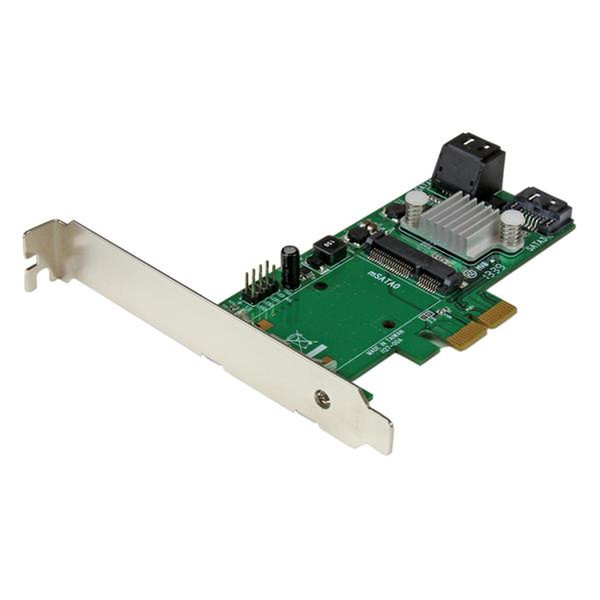StarTech.com 3 Port PCI Express 2.0 SATA III 6 Gbps RAID Controller Card w/ mSATA Slot and HyperDuo SSD Tiering