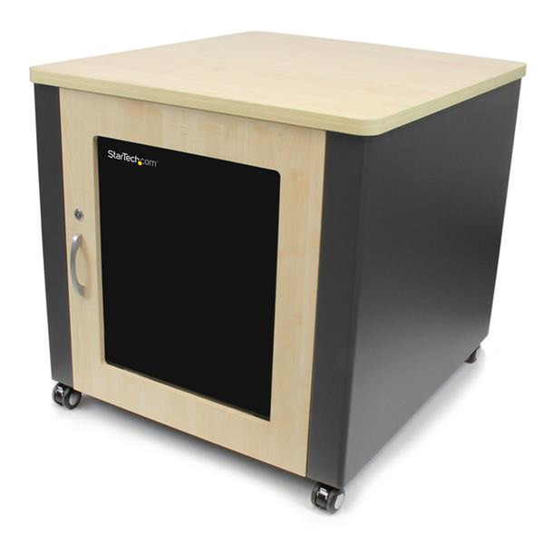 StarTech.com 12U Rack Enclosure Server Cabinet - 21.5 in. Deep - Soundproof - Wood Finish