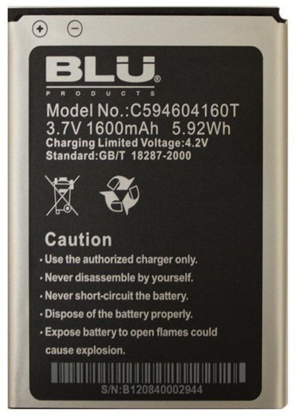 BLU C594604160T Lithium-Ion 1600mAh 3.7V rechargeable battery