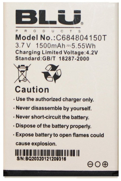 BLU C694804150T Lithium-Ion 1500mAh 3.7V rechargeable battery