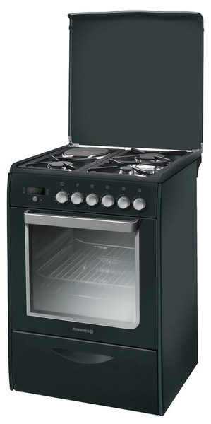 Rosieres RMP 6376 PNX Freestanding Combi hob A Black cooker