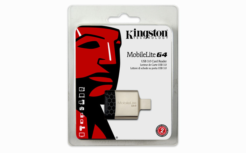 Kingston Technology MobileLite G4 USB 3.0 Черный, Серый устройство для чтения карт флэш-памяти