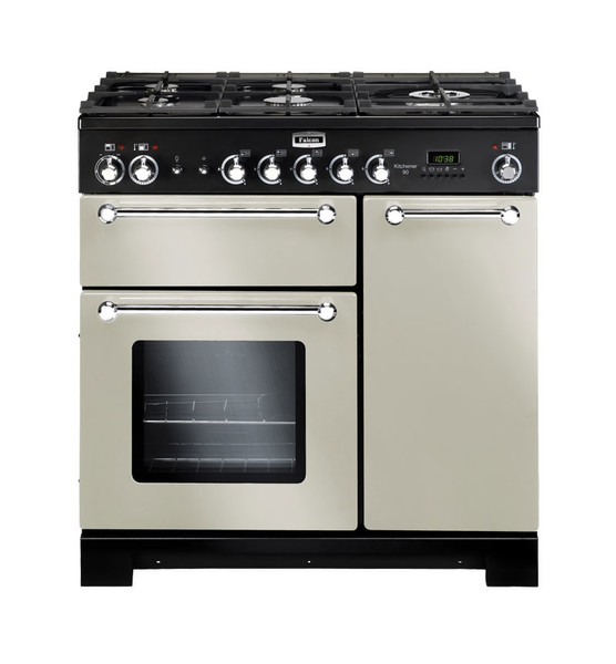 Falcom Kitchener 90 Freestanding Gas hob Chrome,Ivory