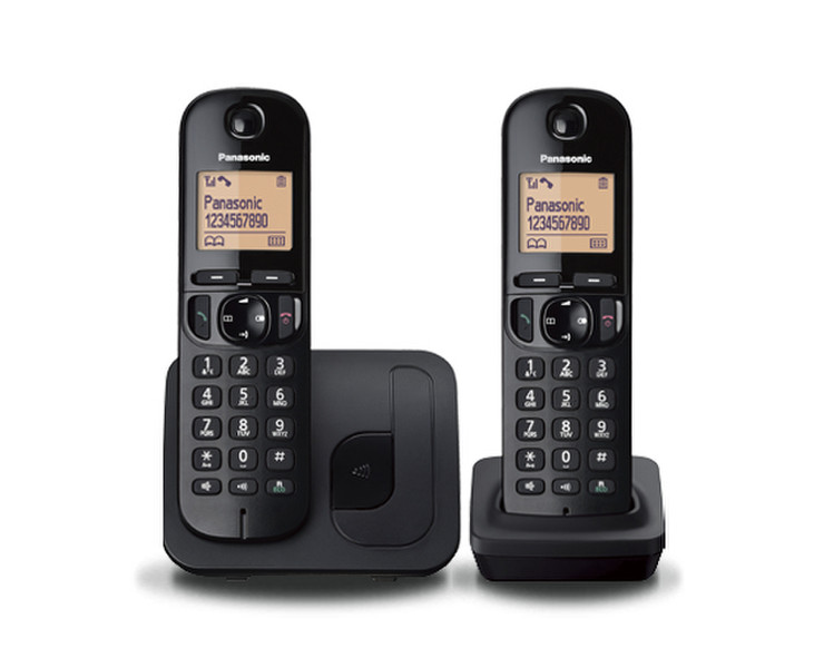 Panasonic KX-TGC212E DECT Идентификация абонента (Caller ID) Черный