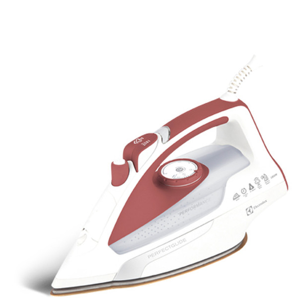 Electrolux ELFI18K7MR Dry & Steam iron SteamGlide soleplate 1800W Pink,White iron