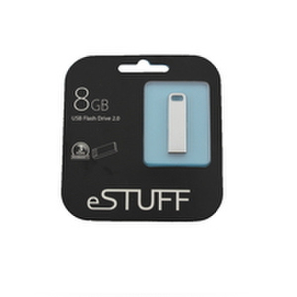eSTUFF 8GB USB 2.0 8ГБ USB 2.0 Cеребряный USB флеш накопитель