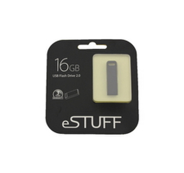 eSTUFF 16GB USB 2.0 16ГБ USB 2.0 Черный USB флеш накопитель