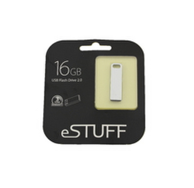eSTUFF 16GB USB 2.0 16ГБ USB 2.0 Cеребряный USB флеш накопитель