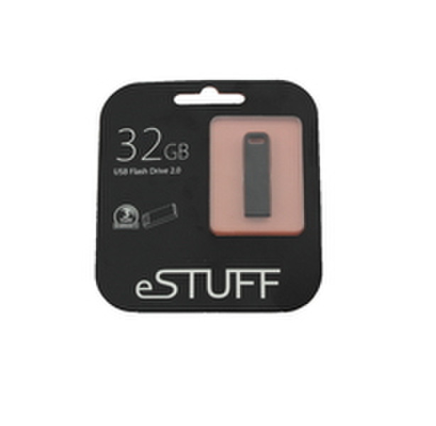 eSTUFF 32GB USB 2.0 32ГБ USB 2.0 Черный USB флеш накопитель