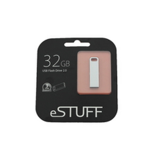 eSTUFF 32GB USB 2.0 32ГБ USB 2.0 Cеребряный USB флеш накопитель