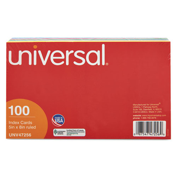 Universal UNV47256 Разноцветный 100шт учетная карточка